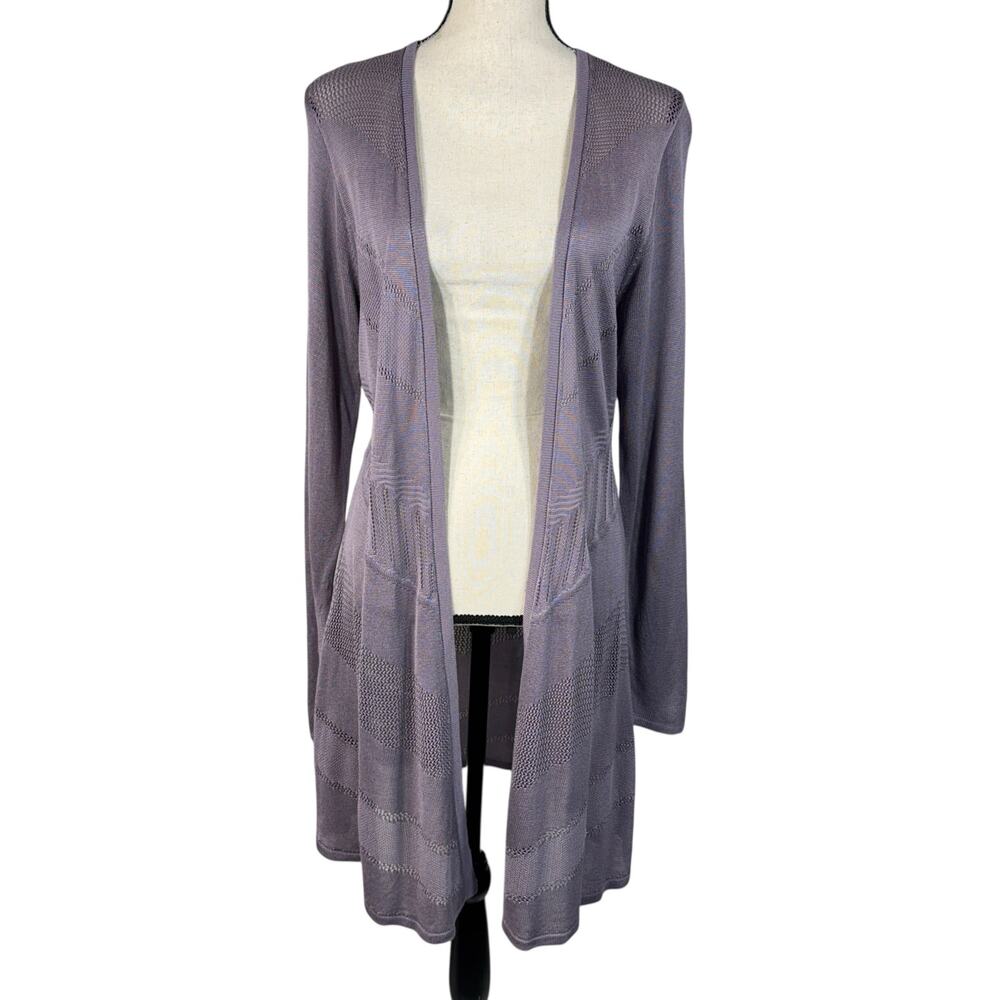 Torrid SZ 00 (Medium/Large) Pointelle Cardigan Open Front Long Sleeve Purple New